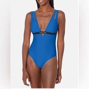 Calvin Klein logo one piece Medium blue swimsuit